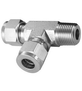 NPT Male Run Tee For metric tube standard1/8 6mm