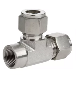 NPT Female Run Tee For metric tube standard1/8 6mm