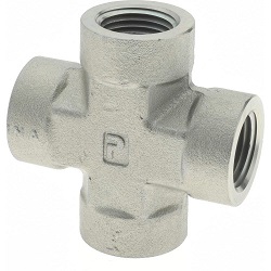 KMMOO Female Pipe Cross NPTF (all four ends)0.66 1/8-27