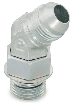 V5OX 45° Straight Thread Elbow 37° Flare / SAE-ORB-7/16 - 20 1/4