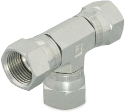 JX6 Swivel Nut Union Tee 37° Swivel (all three ends)1/4