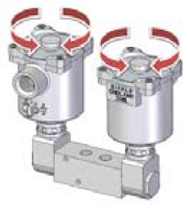 BXS-04 5/2 Indirect Acting (Auto & Manual-Reset)BXS-04-04-E1-52-XX-E1-V-74AT4-24D-36-L142