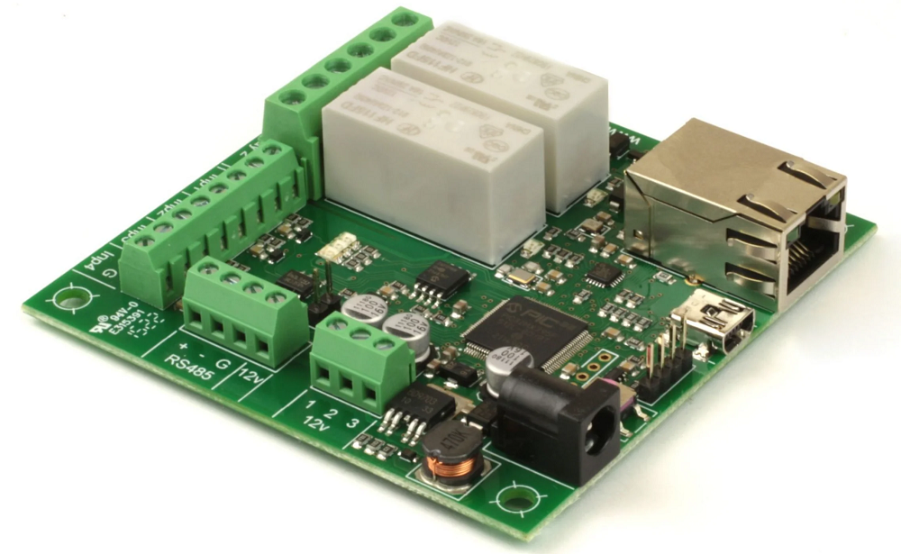 dS2242 - 2 x 16A ethernet relay - 1 x TTL level serial port, 1 x RS485dS2242 - 2 x 16A